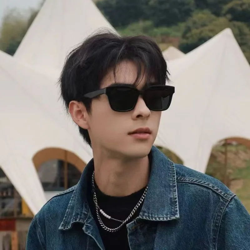 New Large Retro Square Frame Sunglasses Fashion Sun Glasses Men Driving Fishing And Riding Eyewear UV400 Oculos De Sol
