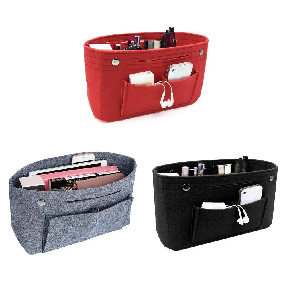 Portable Soft Felt Handbag Insert Bag Confidential Felt Insert Bag Purse Liner Travel Bag Insert Inner Bag Pouch Organizer