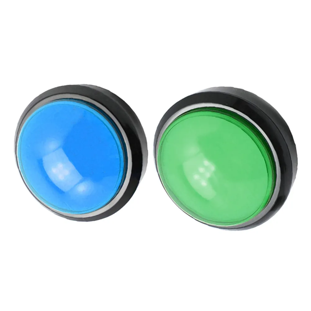 2Pcs Game Answer Buzzer Electronic Responder Green Blue LED Switch for Learning Basic Skills Party Game Squeeze