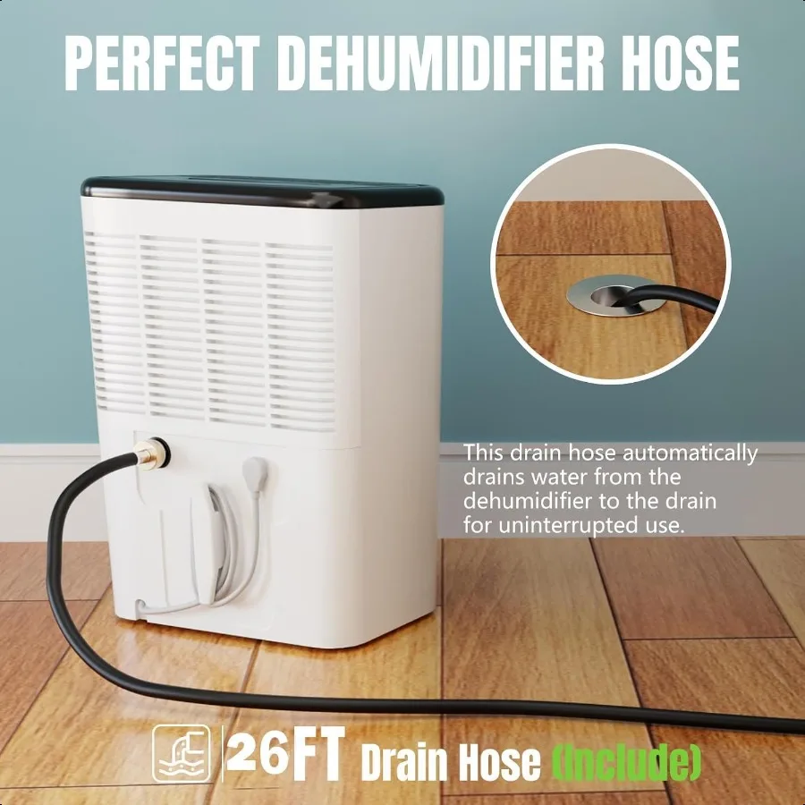 Drain Hose for Dehumidifier Indoor 26FT Dehumidifier Drain Hose with 3 4 inch FHT Brass Fitting Leak Proof Dehumidifier Hose Fi