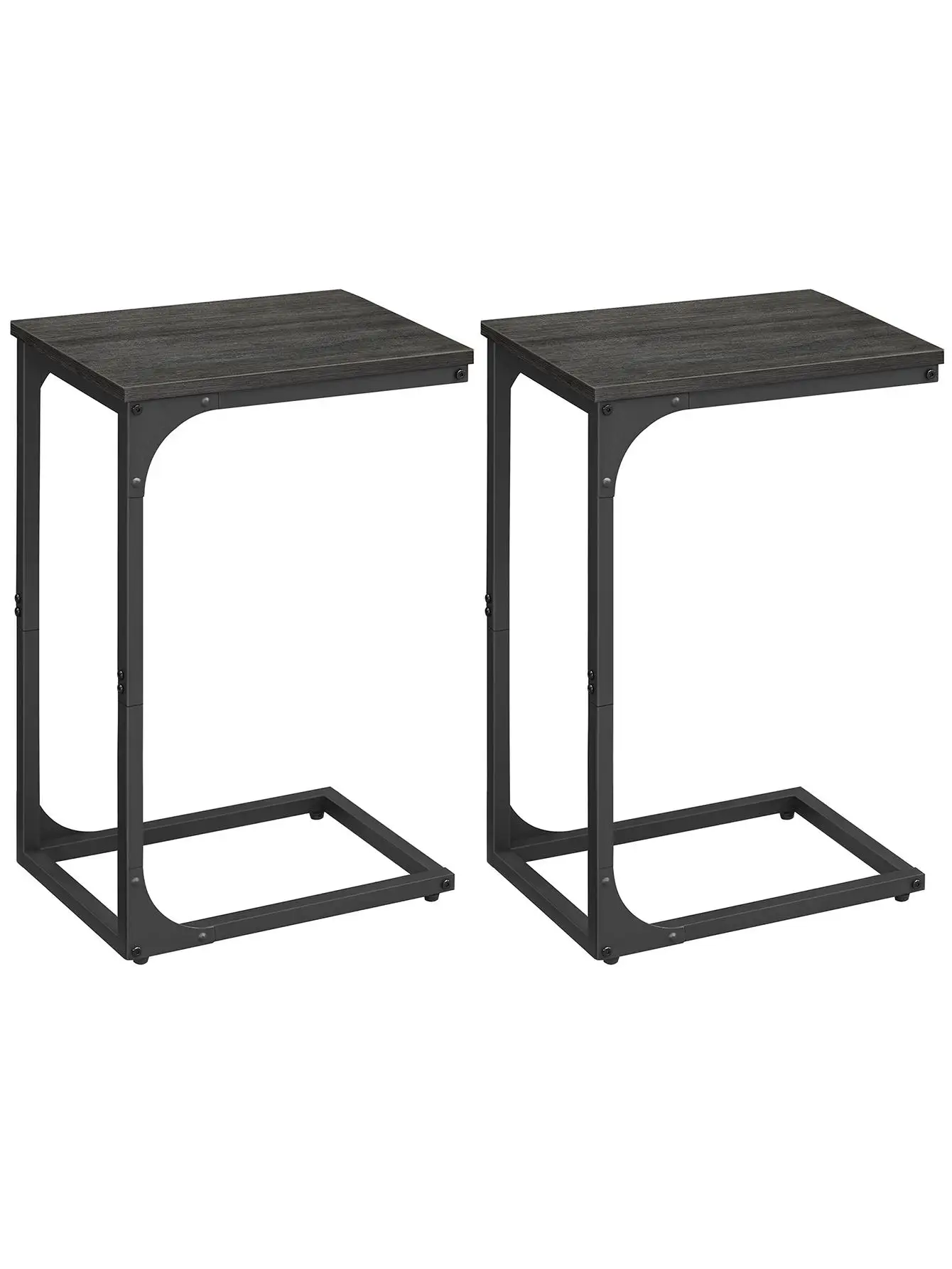 VASAGLE C-Shaped End Table Set Of 2, Small Side Table For Couch, Sofa Table With Metal Frame For Living Room, Bedroom, Bedside