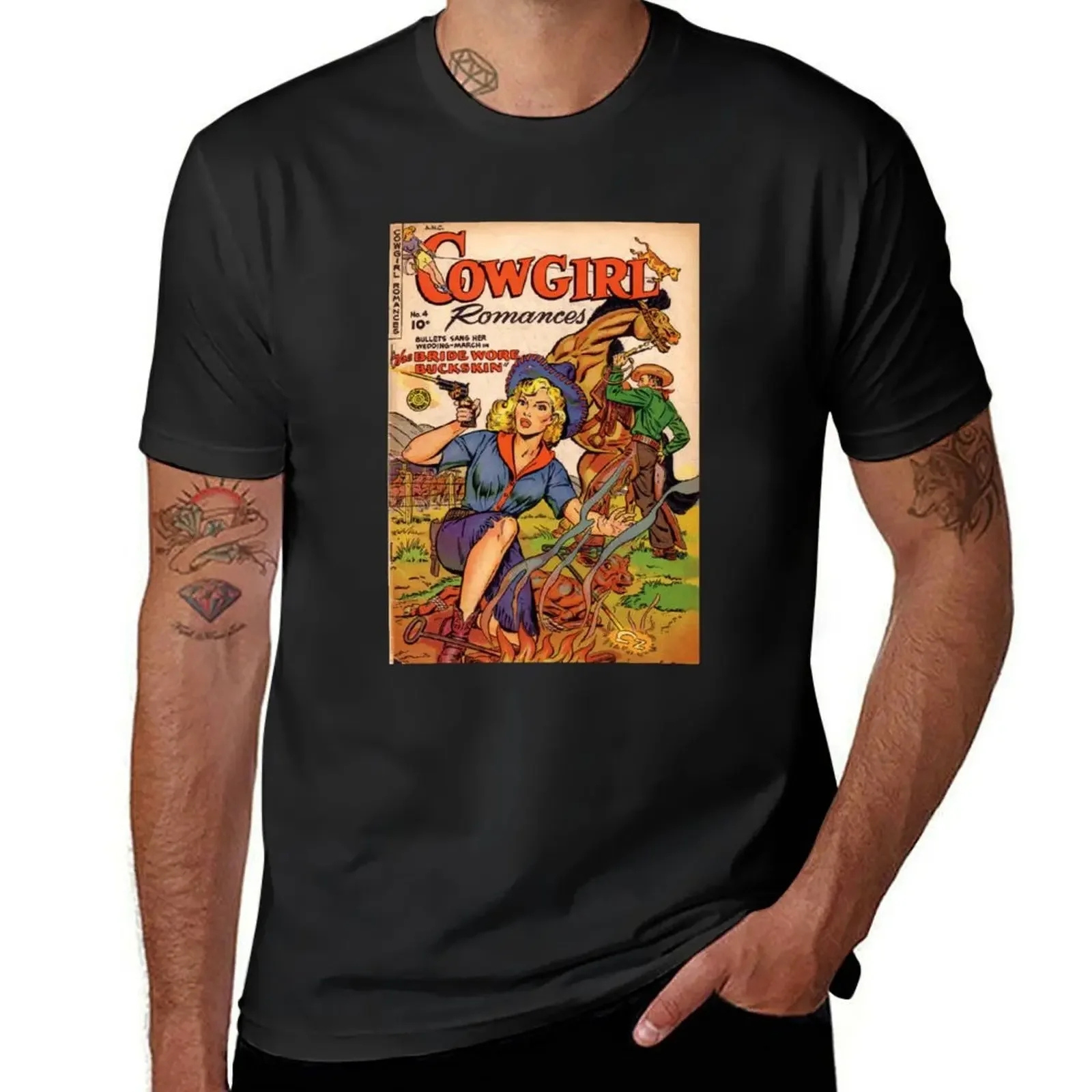 

Cowgirl romance - vintage comic book T-Shirt anime figures anime t shirts t shirt men 100℅ cotton