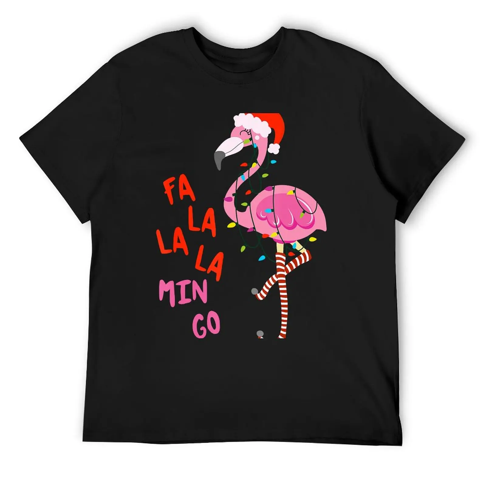 Футболка Fa La La La Mingo Flamingo For Christmas Xmas Animal Lover, футболка большого размера с рисунком, синяя арховая мужская дизайнерская одежда