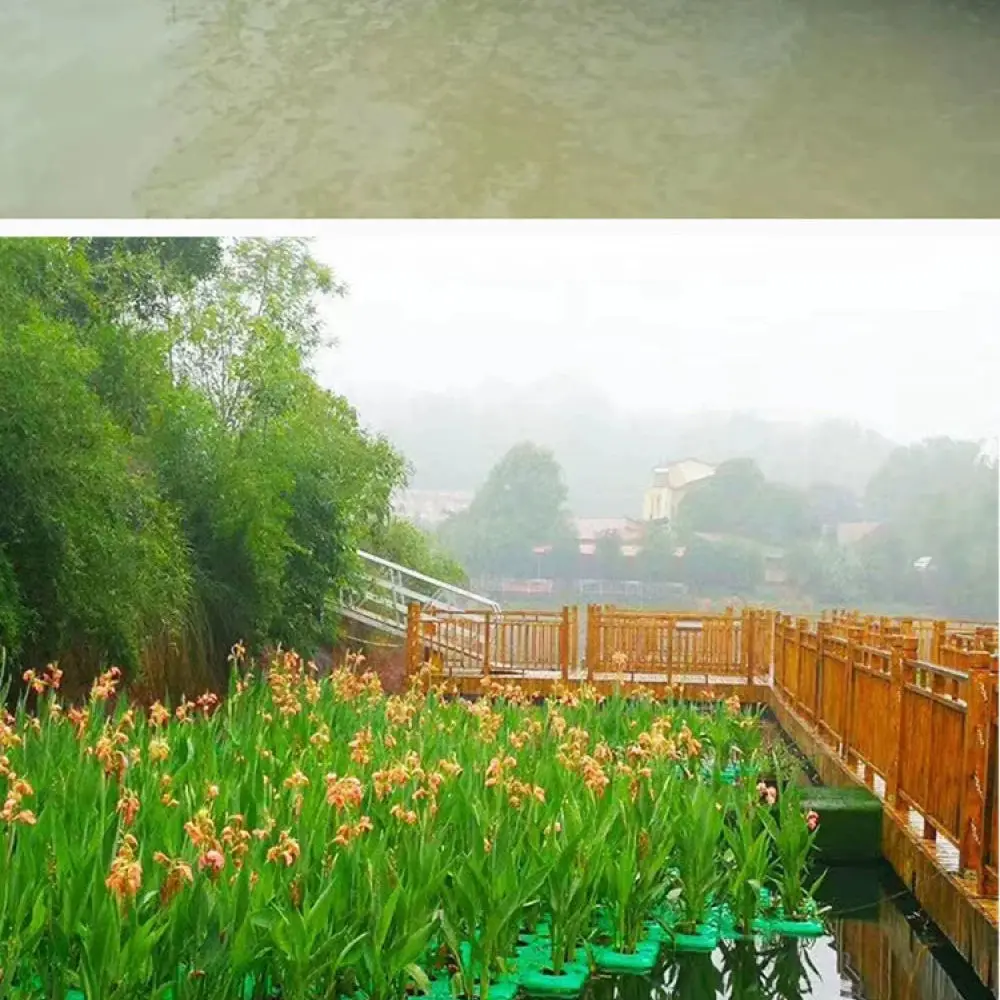 Modular Artificial Floating Planting Bed Circular Water Garden Tray Ecological Support For Aquatic Plant Cultivation System