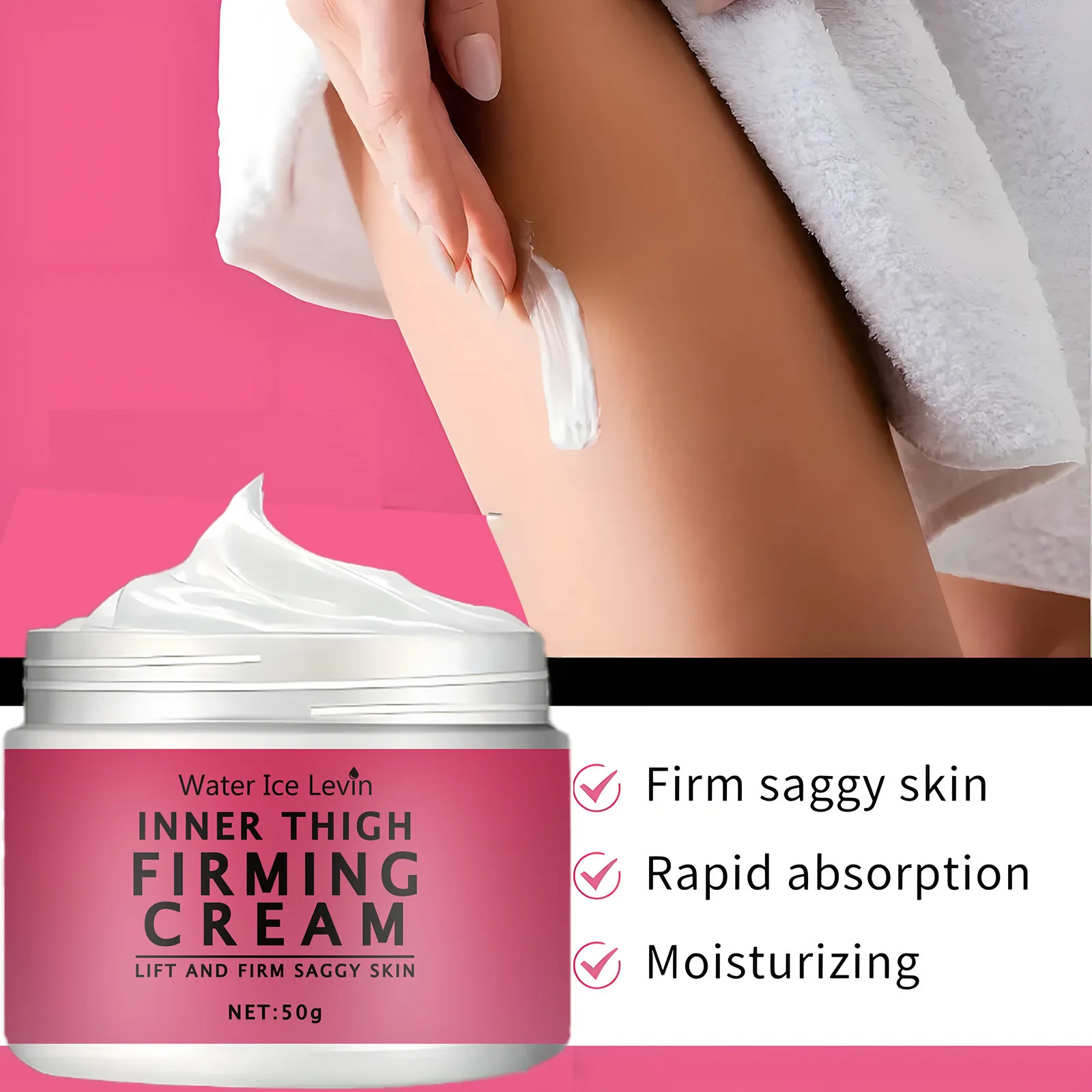 Water Ice Levin Body Cream Moisturizing Hydrating for Abdomen Waist Buttocks Thighs Massage