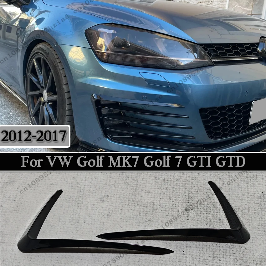 

2Pcs ABS Car Front Bumper Spoiler Fog Light Cover For VW Golf MK7 GTI GTD 2012-2017 Lamp Cover Decoration Trim Car Accessories