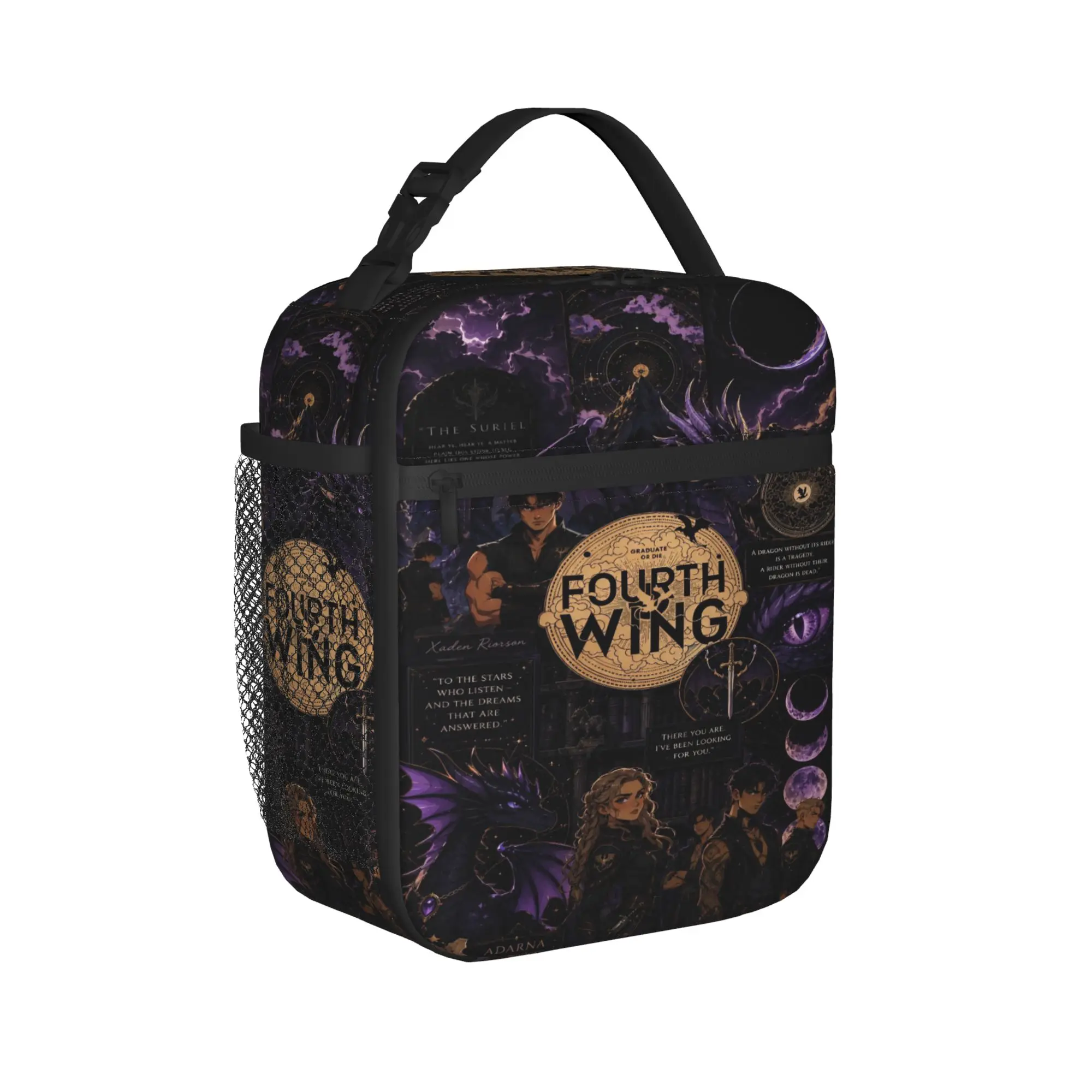 F-Fourth W-Wing Dragon Insulated Lunch Bag for Men Women  Food Bag Portable Cooler Thermal Lunch Box For School Office