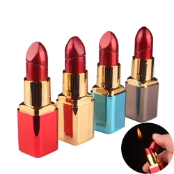 Mini Lipstick Shaped Inflatable Lighter Portable Butane Torch Cute Lighter Smoking Accessories Fashionable Women's Gift