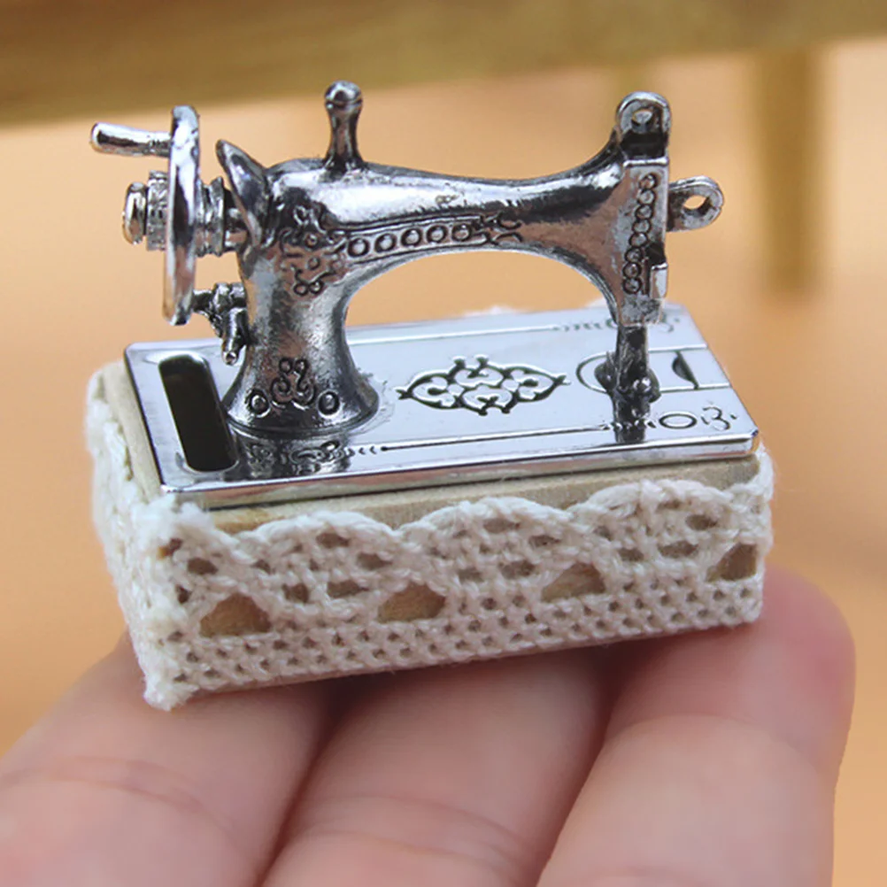 Hand Decor Mini Sewing Machine Miniature Dollhouse Accessories Scene Decoration