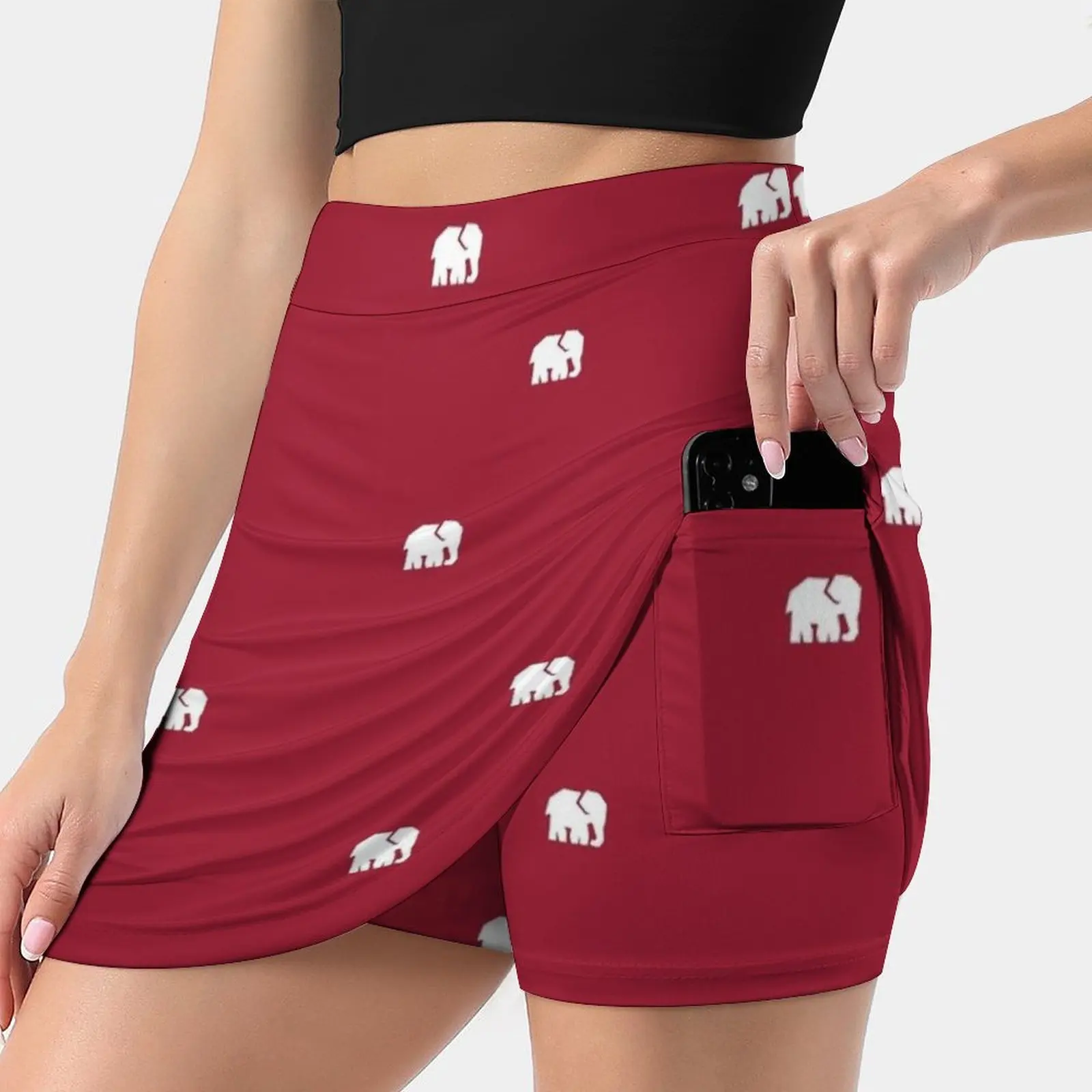 White Elephant Women's skirt Mini Skirts A Line Skirt With Hide Pocket Elephant Animal Mammal Football Sec Sport University