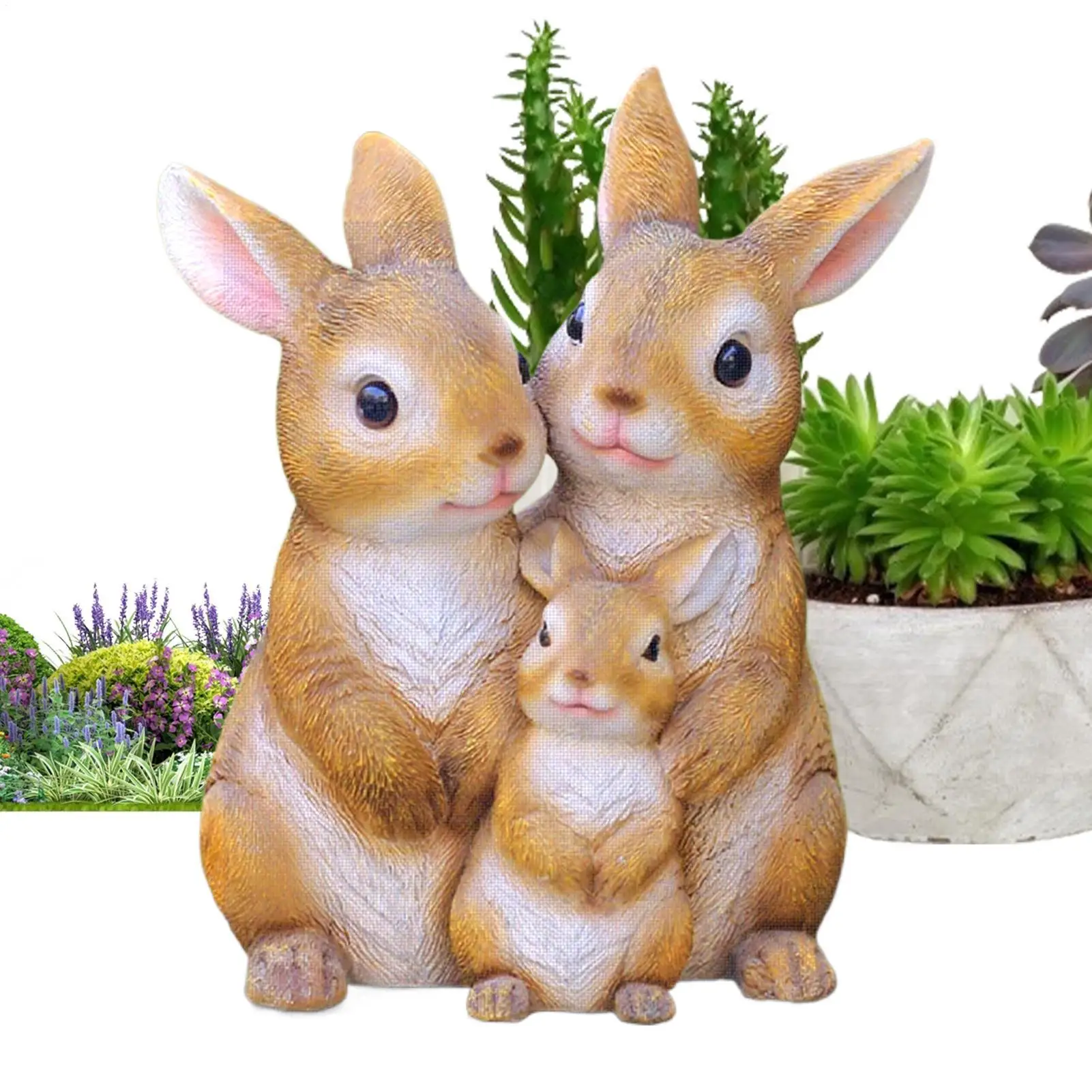 

Garden Bunny Statue Outdoor Portable Outdoor Bunny Statue Decor Resin Ornaments Neutral Decoration For Door Home Landscaping