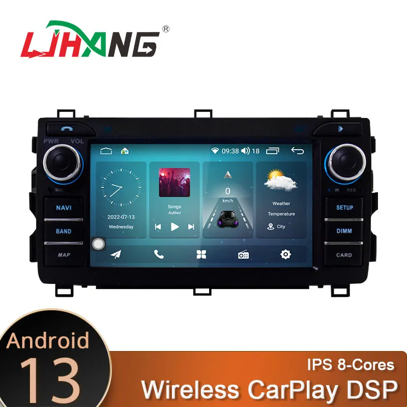 

Автомобильный мультимедийный плеер LJHANG Android 13 8 + 128G для Toyota Auris 2013 2014 2015 2 Din радио GPS-навигация стерео dsp carplay