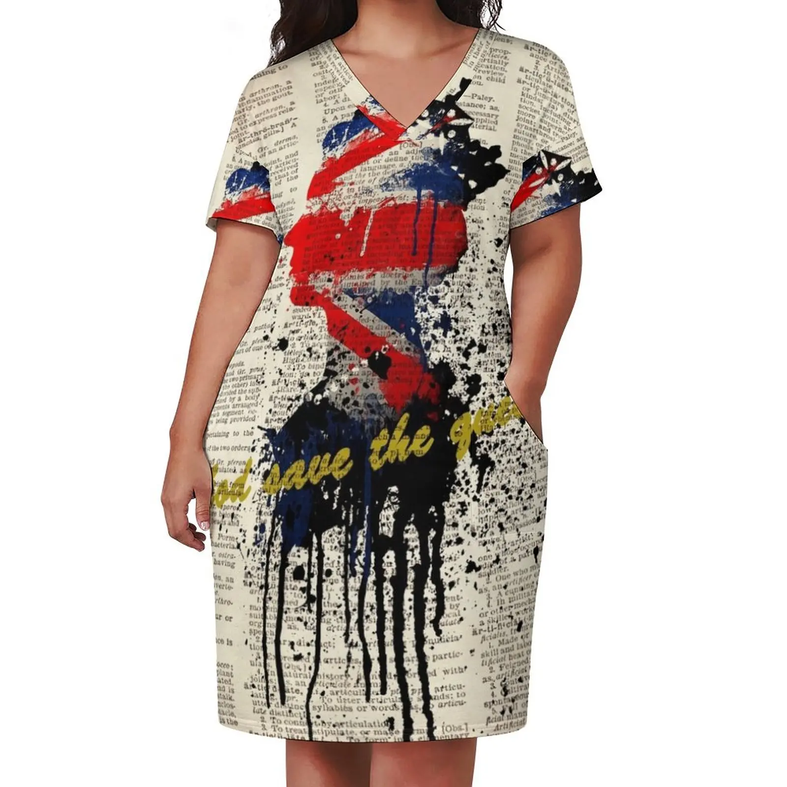 GOD SAVE THE QUEEN on dictionary page Loose Pocket Dress summer dress dresses for women 2025 women party dresses