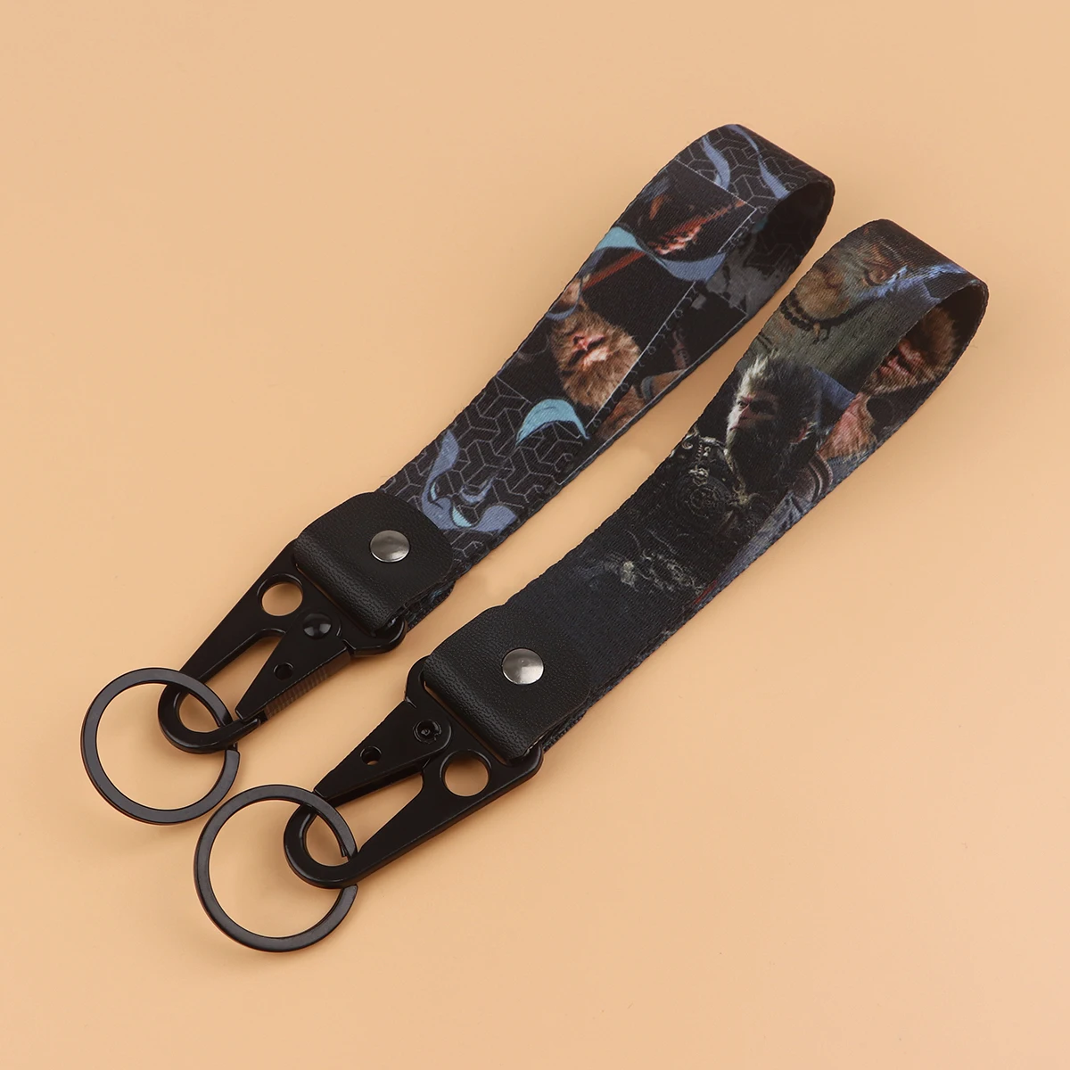 

Крутой игровой автомобильный брелок с орлиным клювом, кнопка на запястье, черный миф, ремешок Wukong, бирка для мотоциклов, брелок «сделай сам», подвесная веревка