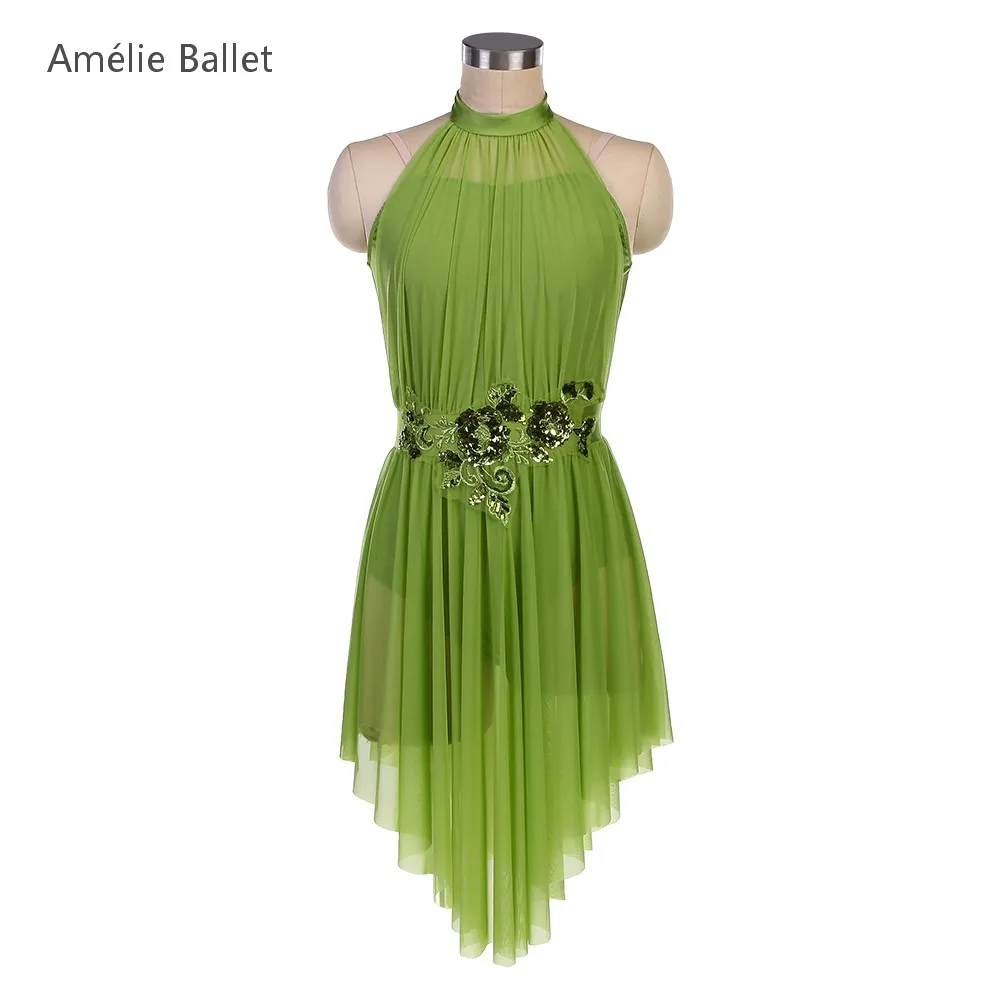 25136 ใหม่เครื่องแต่งกายบัลเล่ต์สีเขียวSpandex Bodiceบัลเล่ต์ชุดผู้ใหญ่หญิงบัลเล่ต์ & Lyrical & ร่วมสมัยเต้นรําเครื่องแต่งกาย