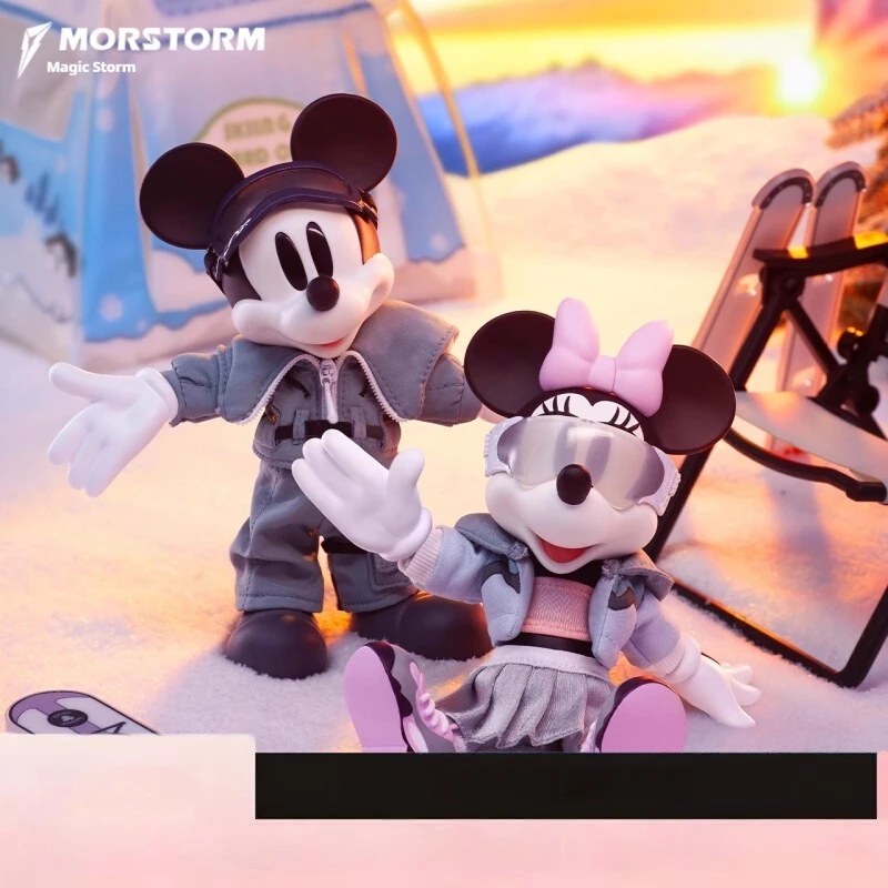 

Winter Sports Theme Cartoon Animal Doll Joint Movable Action Figure with Skiing Props Collectible Gift Set
