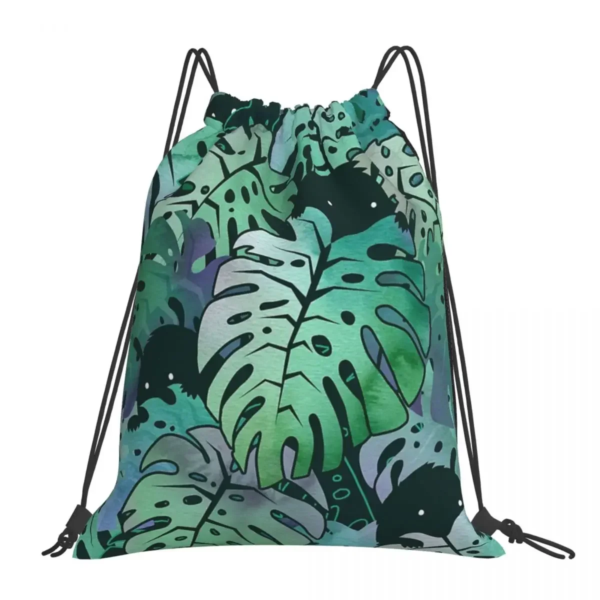 

Monstera Monsters Backpacks Fashion Portable Drawstring Bags Drawstring Bundle Pocket Sundries Bag BookBag For Travel School