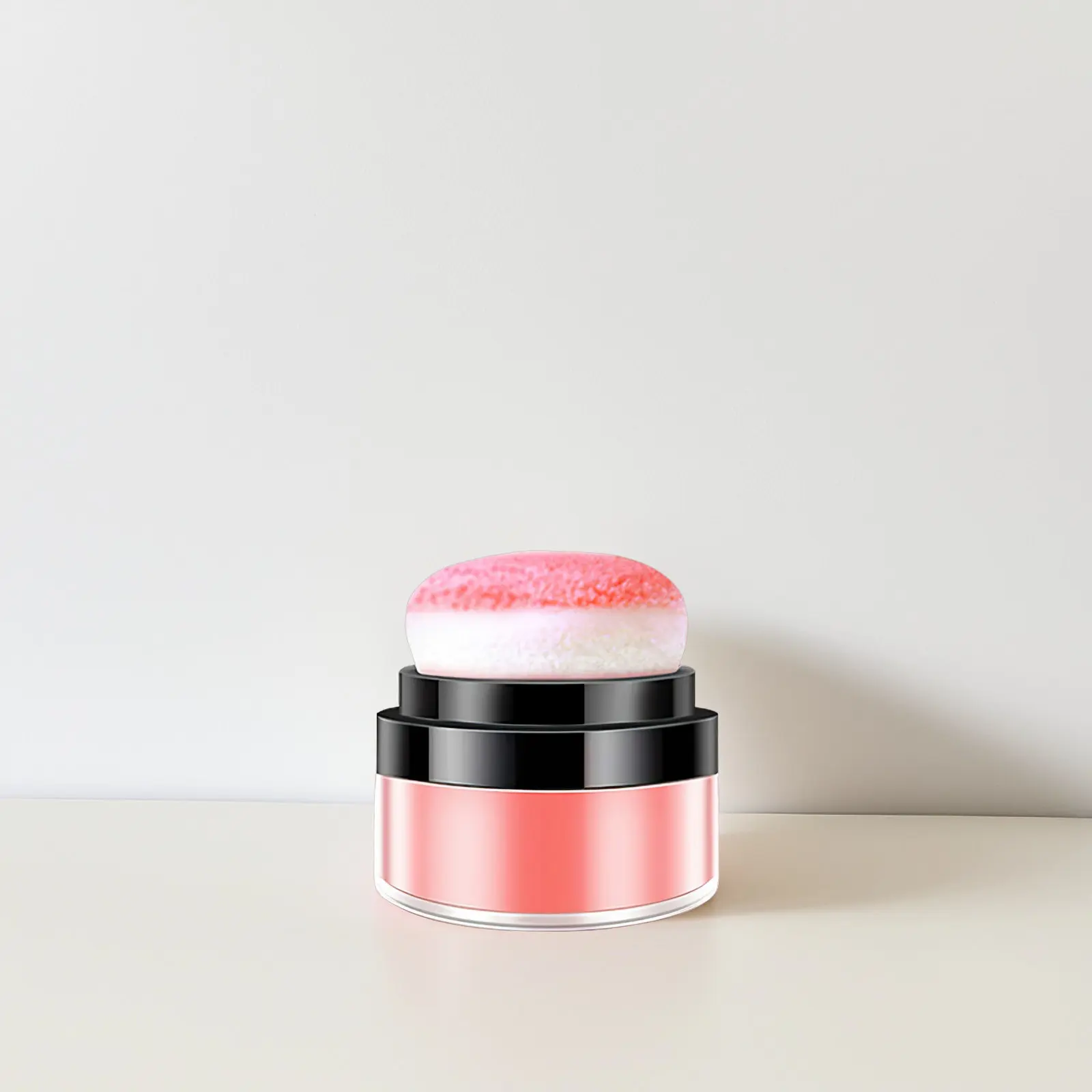 Blush in polvere Mushroom Head con pennello morbido per un trucco viso uniforme, compatto e portatile per l'uso quotidiano delle donne