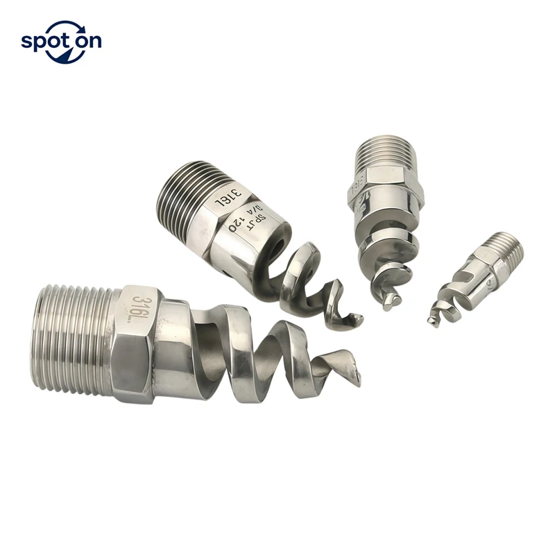 SPJT 304 316L SS Spiral Spray Nozzle 1/4