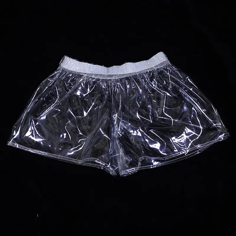 Sexy See-through Plastic Waterproof Boxer Briefs ABDL Underwear Transparent Soft Silent Thickened PVC Athletic Pants