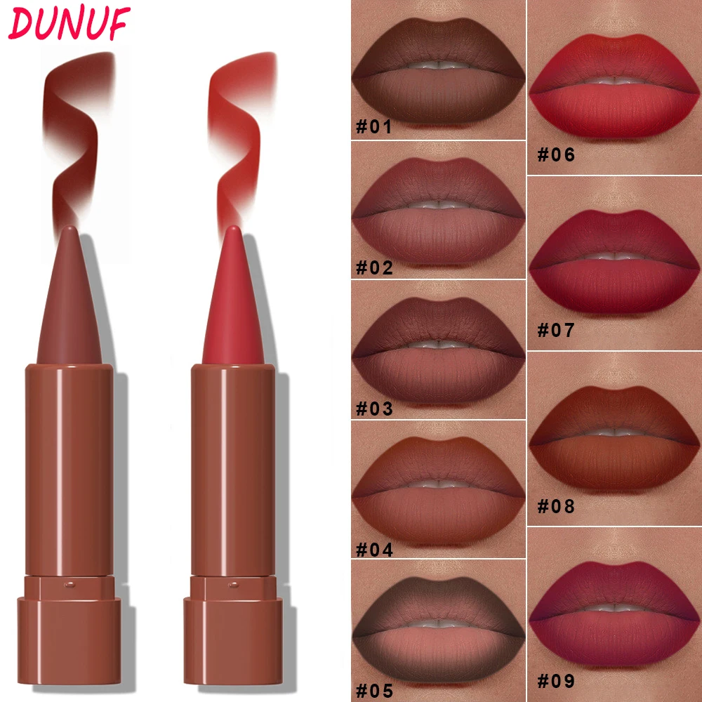 DUNUF Gradiënt Lip Liner Mat Rood Bruin Fluwelen Lippenstift Waterdicht Niet Kleverige Contouren Tint Lipliner Krijt Lippen Make-Up