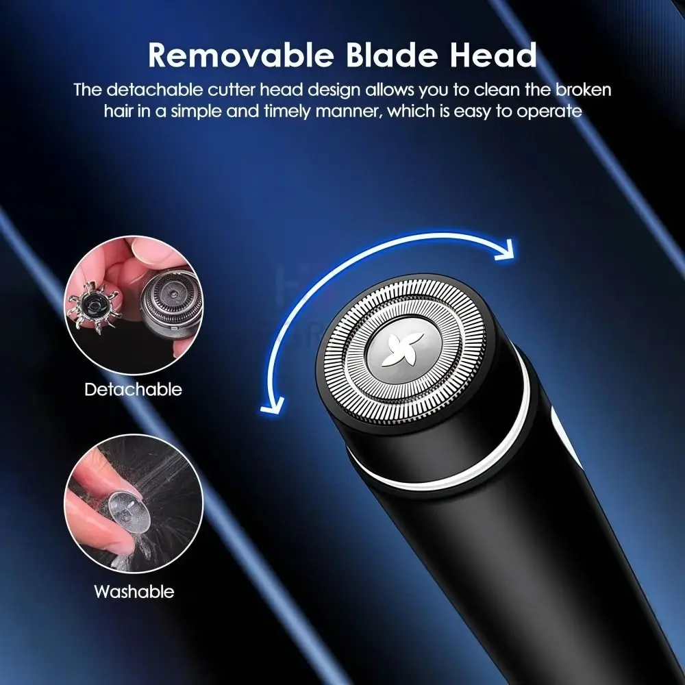 Pocket Design Mini Electric Shaver Portable Rechargeable Beard Trimmer Lightweight Washable Hair Razor Men Travel
