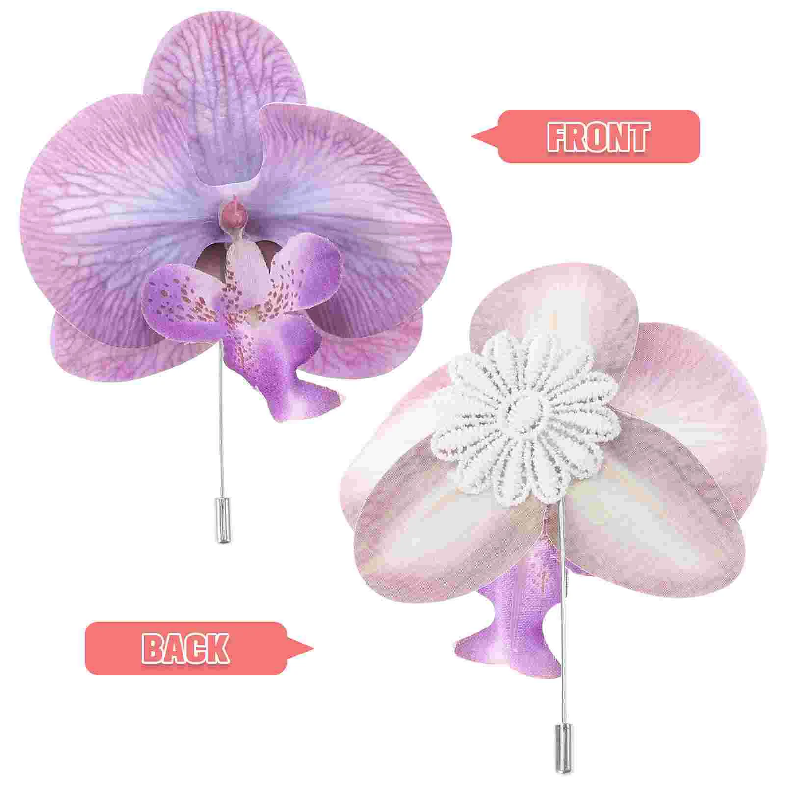 ดอกไม้Lapel Pin Phalaenopsis Corsageงานแต่งงานชุดเจ้าบ่าวPins Manเจ้าบ่าวเข็มกลัด