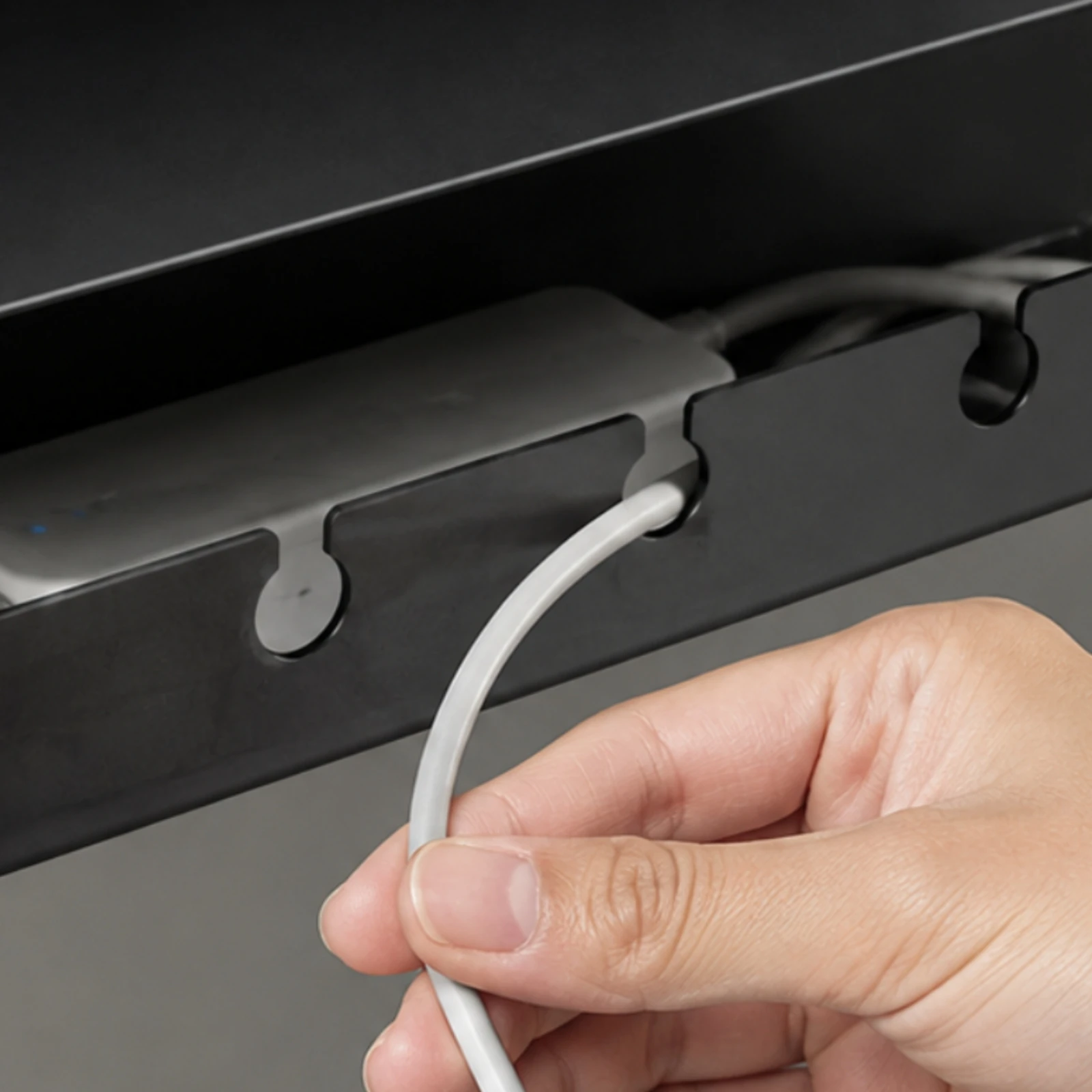 Under Desk Cable Management Tray Easy Install Plastic Cable Management Organizer Under Desk Power Strip Holder Slim