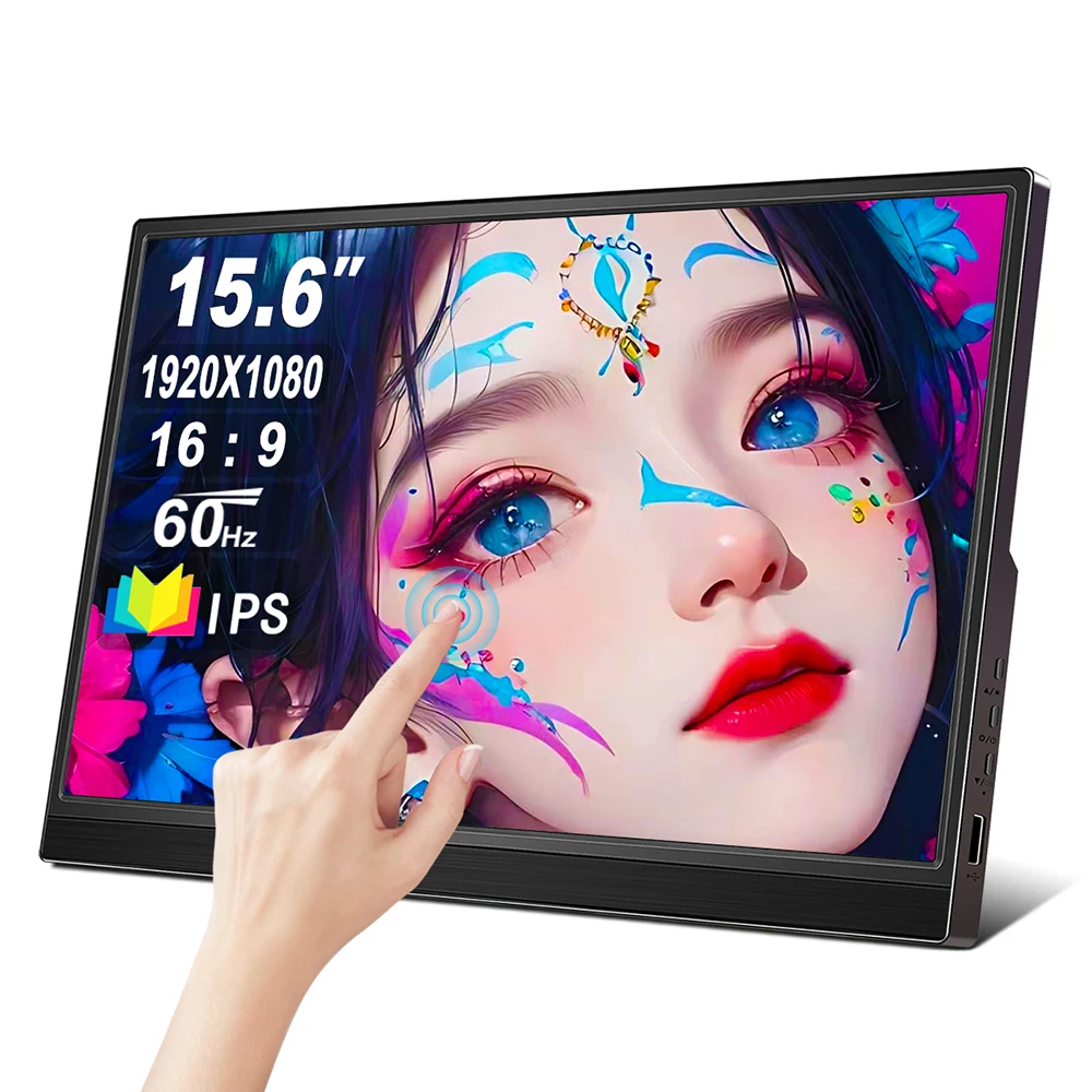 15,6/14 inch touchscreen draagbare monitor FHD 1080P IPS tweede scherm USB-C HDMI reismonitor met speakers voor laptop pc telefoon
