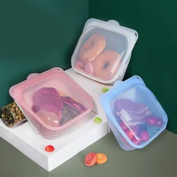 Reusable Food Grade Silicone Fresh-keeping Bag Freezer Food Container Leakproof Fresh Keeping Bags Home Separate Sealing Bags