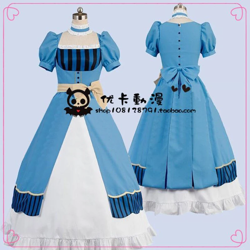 

Anime Butler Elizabeth Ethel Cordelia Midford Cosplay Costume Wig Black Blue Dress Customized Woman Halloween Party Outfits