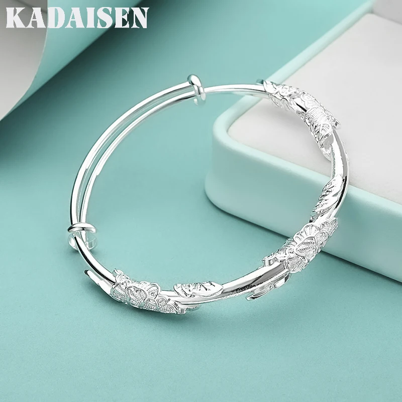 

Популярный брендовый браслет из стерлингового серебра 925 пробы с цветами для женщин, модные украшения для вечеринок и свадеб, регулируемый, благородный подарок