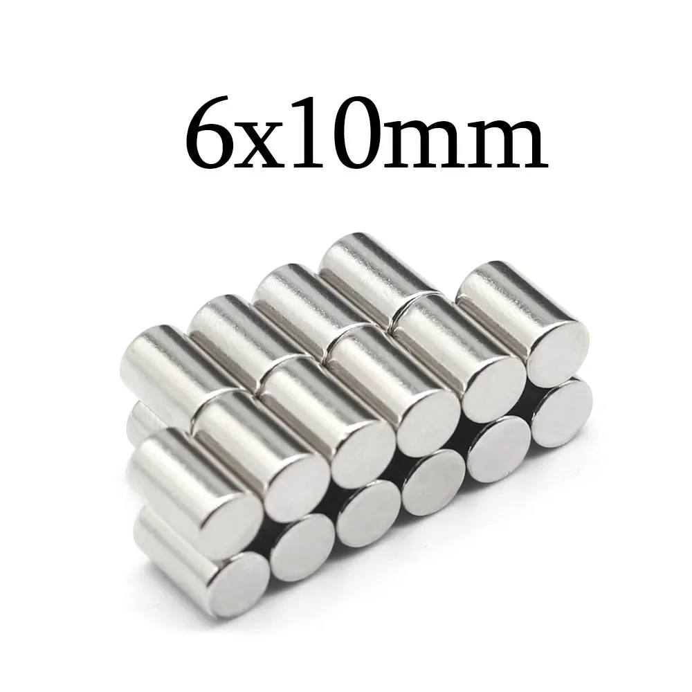 6mmx10mm Super Strong Round Neodymium Magnet Powerful Magnets N35 small Permanent Magnetic NdfeB Refrigerator Magnet 6x10