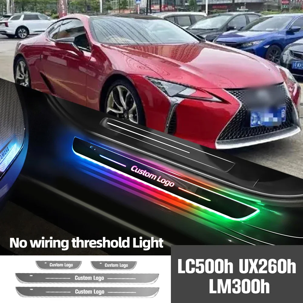 

For Lexus LC500H UX260H LM300H 2018-2023 2022 Car Door Sill Light Customized Logo LED Welcome Threshold Pedal Lamp Accessories