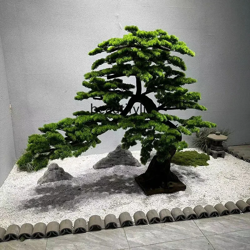 Artificial Greeting Pine New Chinese Style Landscape Pine Indoor and Outdoor Fake Trees Shopping Mall Decoration Ornaments