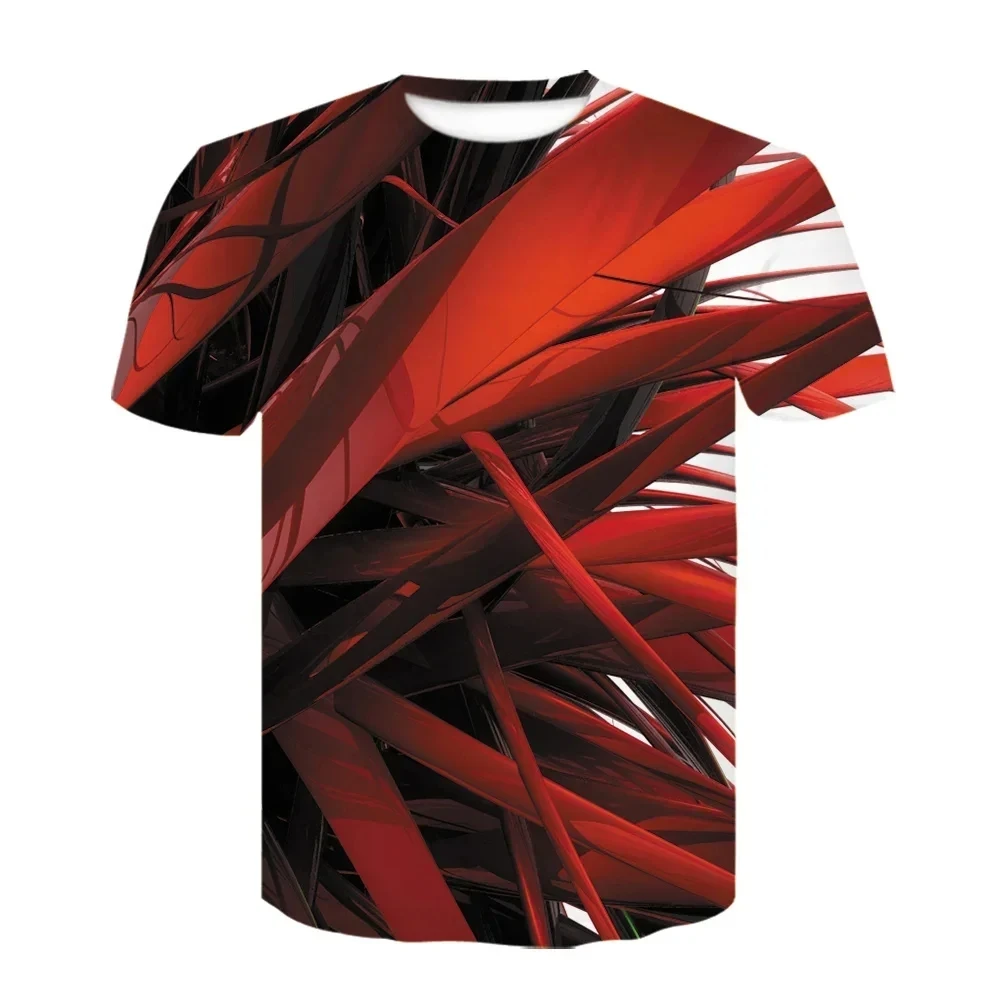 Camiseta con estampado 3D colorido para hombre, Tops psicodélicos creativos, camisa de ilusión óptica, camiseta gráfica en blanco y negro, moda de