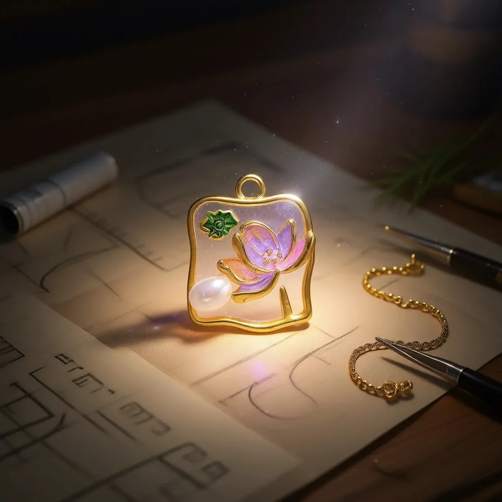 

Винтажные позолоченные эмалевые подвески с цветочным узором (18K) для изготовления украшений