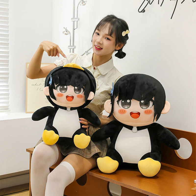 

Large Size 60cm Cute Penguin Outfit Plush Doll Soft Stuffed Cotton Doll Kawaii Anime Character Plushie for Kids Birthday Gift