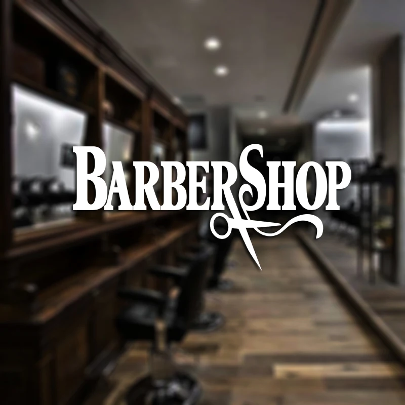 Barber Shop Sticker Chop Bread Decal Posters Vinyl Wall Art Decor Windows Decoration Haircut Shavers Glass