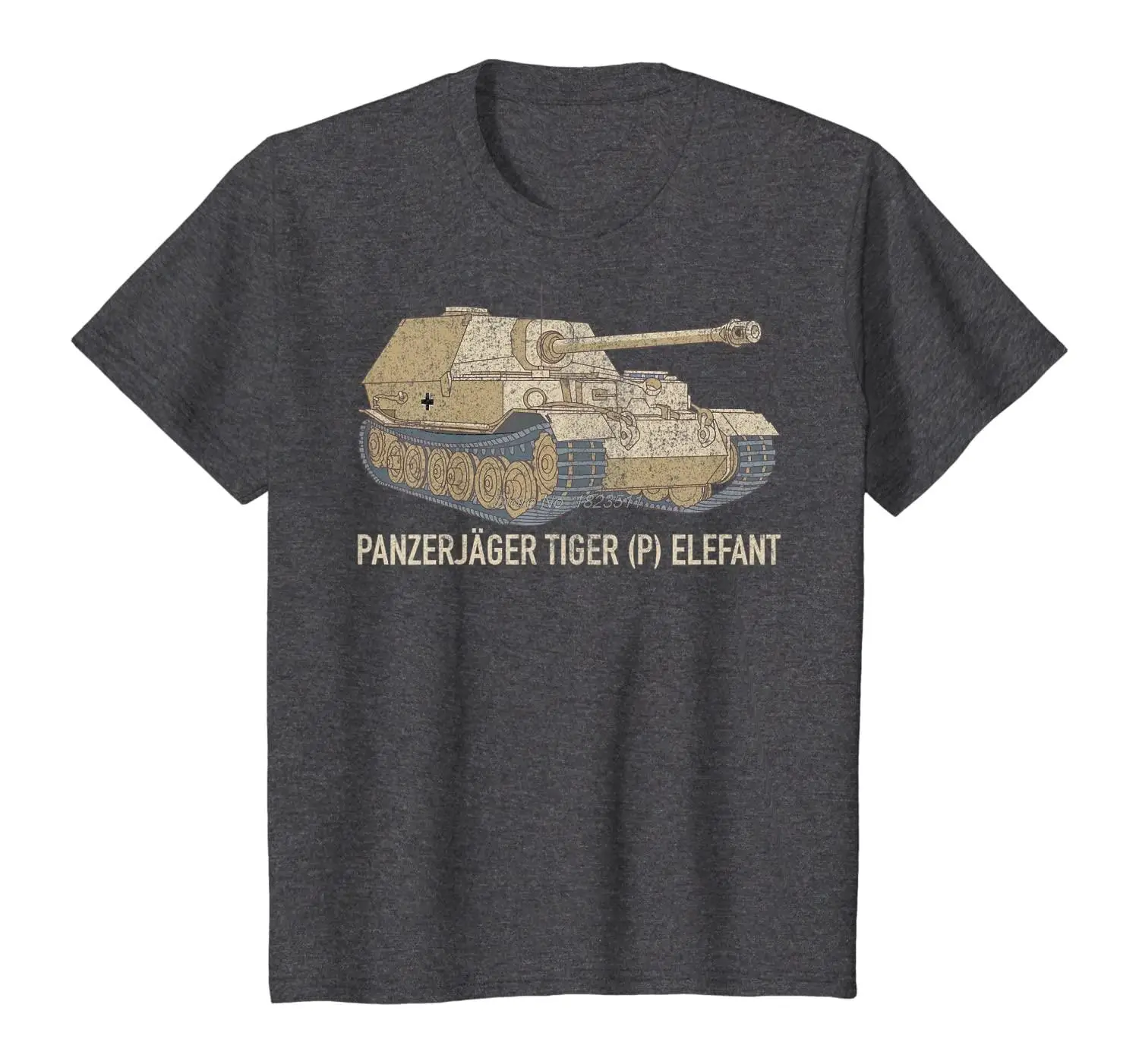 Elefant Tank Destroyer, German Panzerjager Tiger (p) Tank T-Shirt Summer Cotton Short Sleeve O-Neck Men's T Shirt New