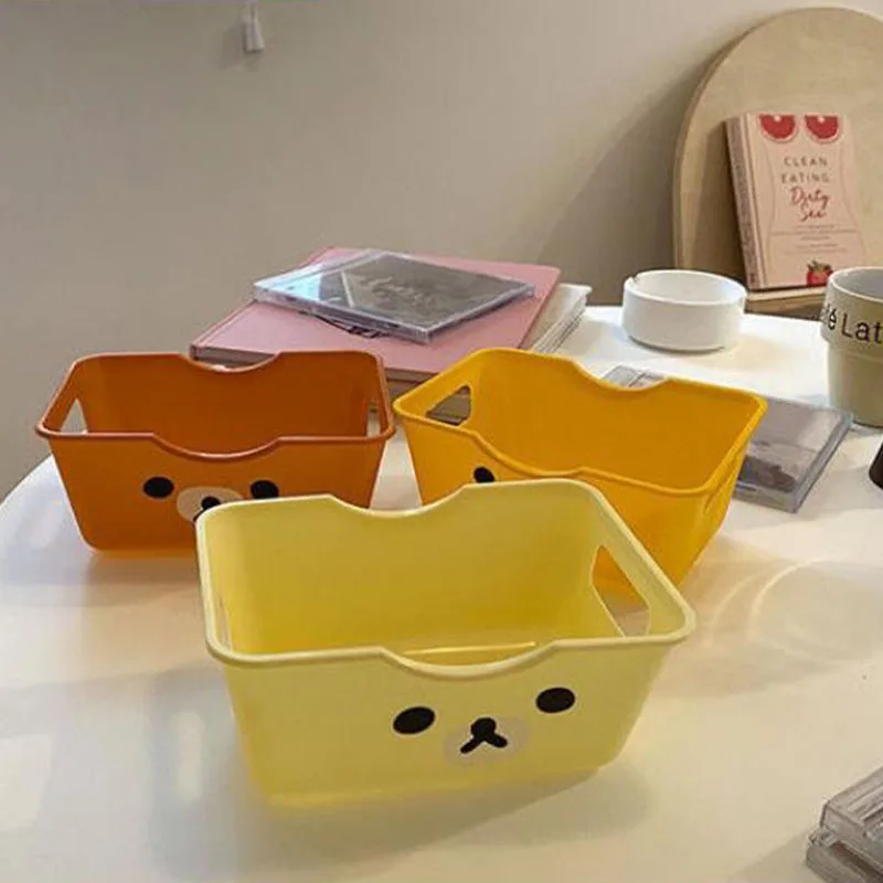 Nowy Kawaii Cute Rilakkuma Mini Storage Box Student Desktop Różne akcesoria Kosz do przechowywania Kreskówka Anime Prezent dla dziewczynek