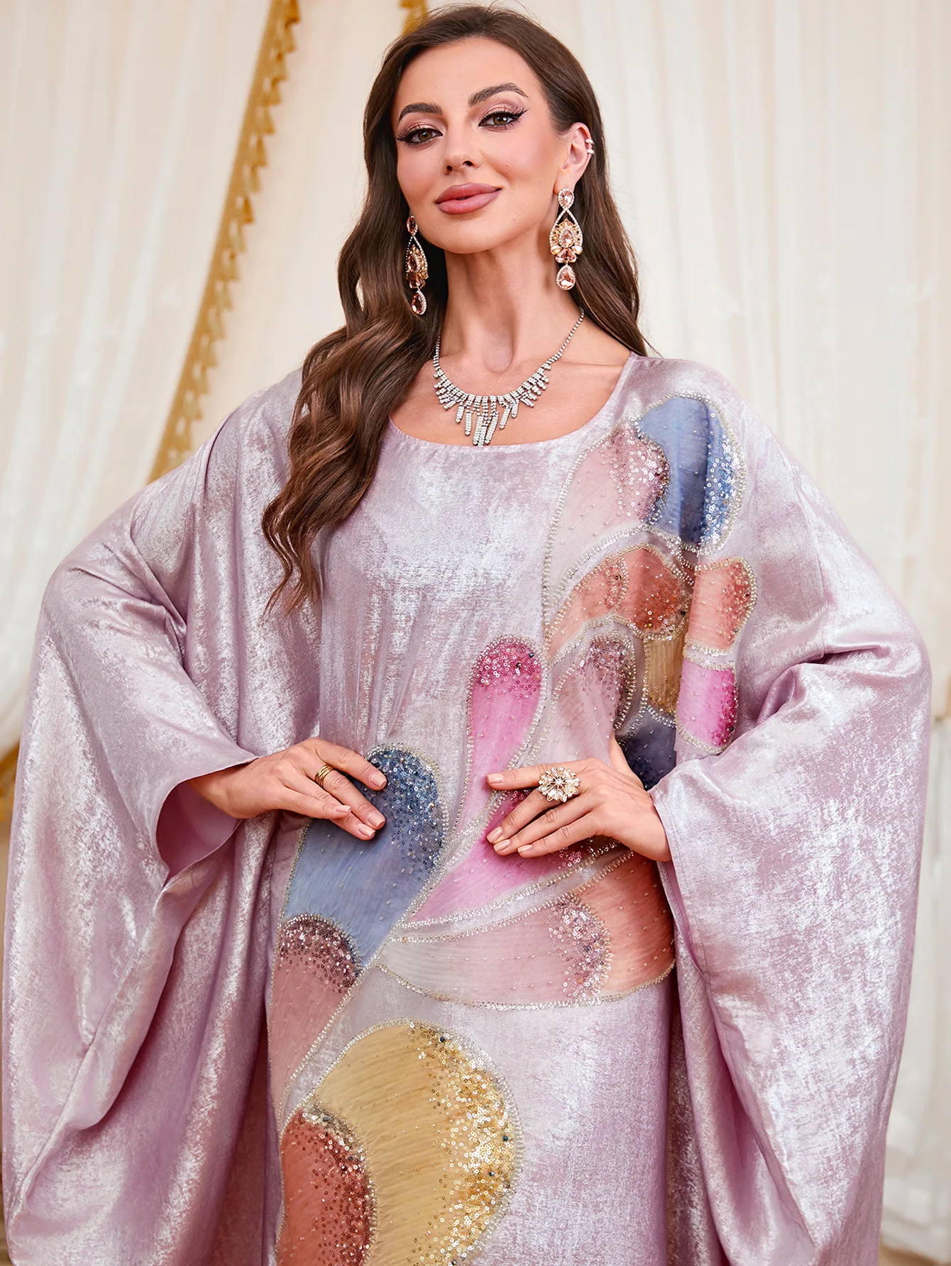 

Eid Abbayas for Woman Muslim Dress Embroidery Abaya Dubai Kaftan Islam Clothing Caftan Marocain Femme Robe Ramadan Jalabiya Gown