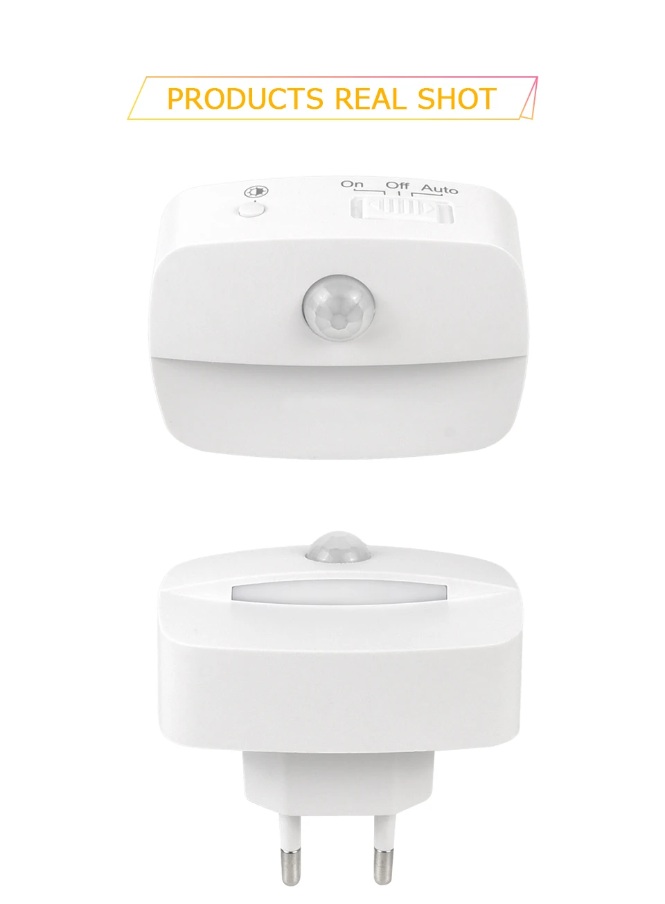 Motion Sensor LED Night Light Plug in Socket 3 Color Temperature Room Kitchen WC Hallway Human Infrared Induction Emergency Lamp