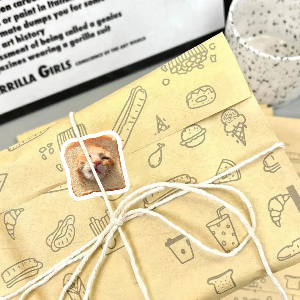 500 pçs/rolo bonito engraçado gato meme adesivos etiquetas de vedação decalques papelaria notebook telefone kawaii dos desenhos animados animais gatinho adesivo