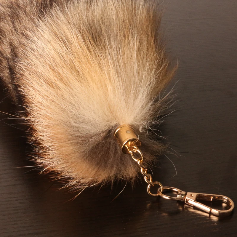 40Cm Fox Wolf Fur Tail Keychains For Women Men Faux Fur Pompom Pendant Keyring Bag Charm Car Key Chain Rings Handbag Accessories