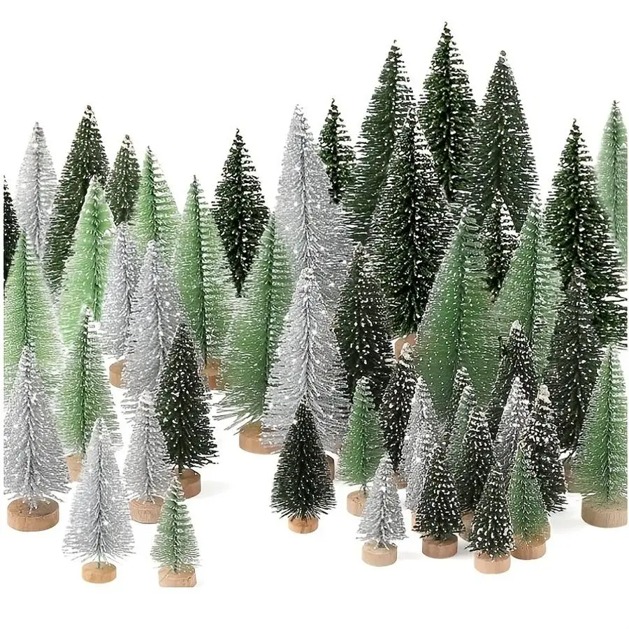 1/5/10/20/50/100pcs Mini Artificial Christmas Trees, 5Cm Faux Mini Christmas Trees, Christmas Tabletop Ornaments, Christmas Tree