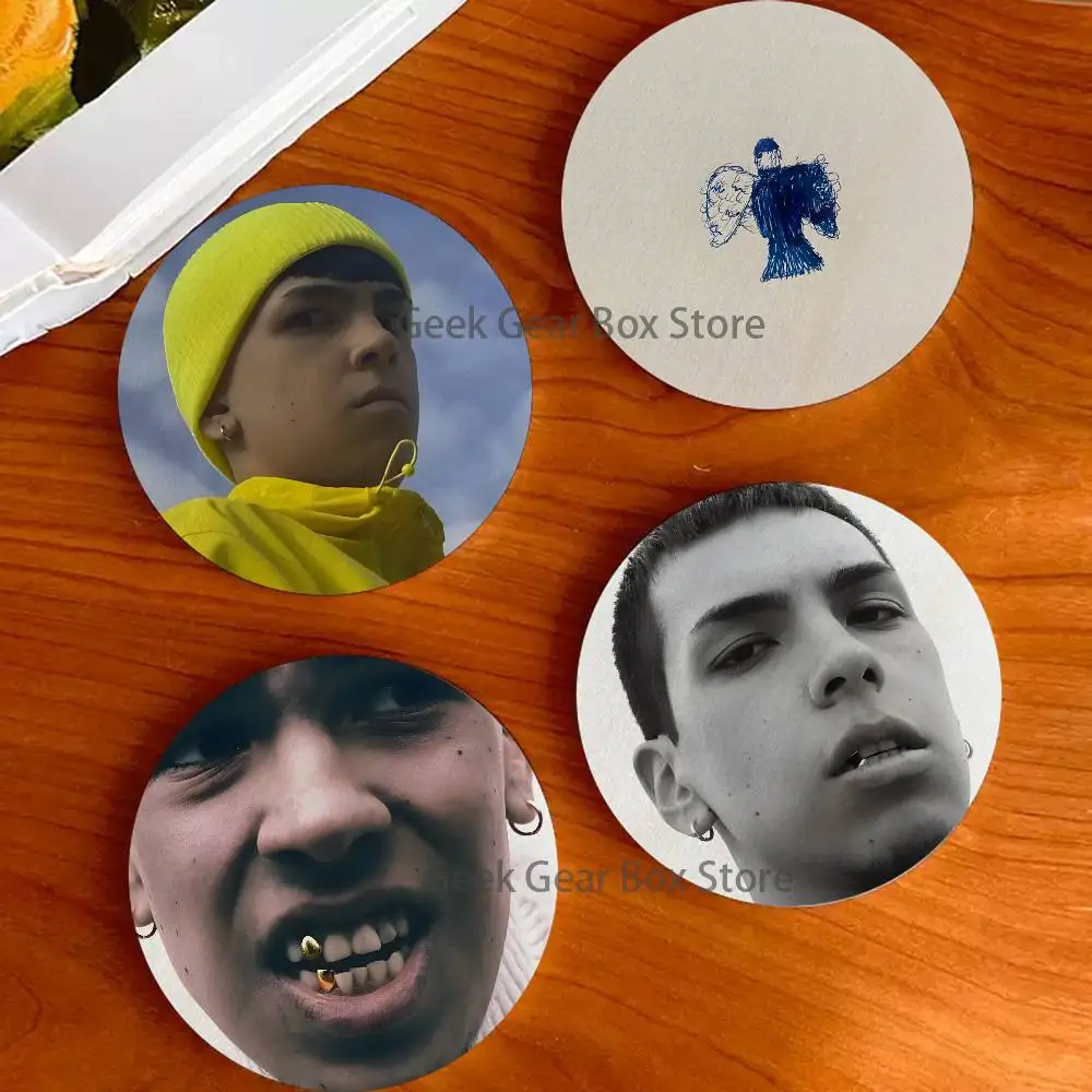 Rapper Singer M-Milo J 111 Wood Coaster Set - Heat Resistant For Tea & Coffee, Home Cafe Decor Holiday Gift