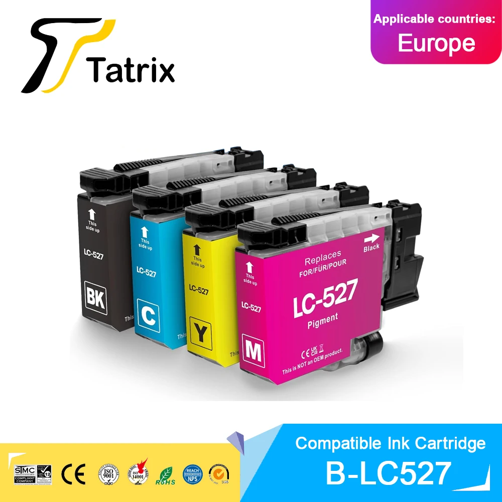 Tatrix Standard Capacity LC527 527 Compatible Ink Cartridge For Brother MFC-J4350DW,MFC-J4550DW,MFC-J6760DW,MFC-J6960DW Printer