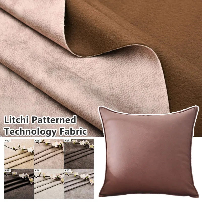 Velvet Litchi Pattern Fabric Imitation Leather Printing Suede Thickened Soft Fabric For Sofa Chair Cover Pillowcase Bag Material