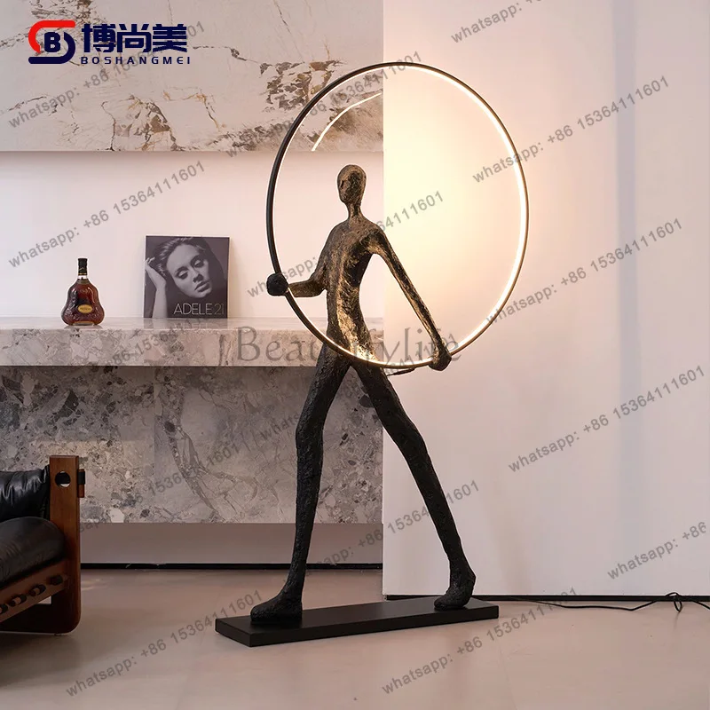 LS creative humanoid sculpture ornament landing hotel public places abstract art ornament household light luxury